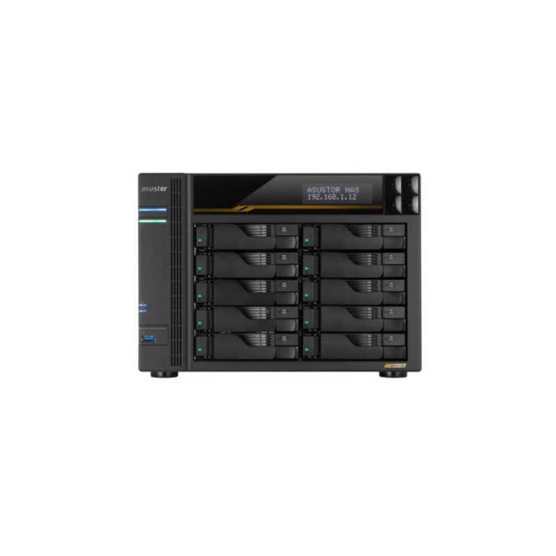 Servidor NAS ASUSTOR Lockerstor 10 Gen3 - AMD Ryzen · 16GB · 10 Bahias · LAN