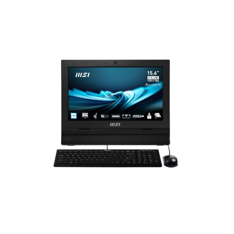 Ordenador All in One MSI Pro AP162T ADL-008ES - Intel N100 · 15.6 FHD · 4GB · 256GB SSD · Win11 Pro · Negro