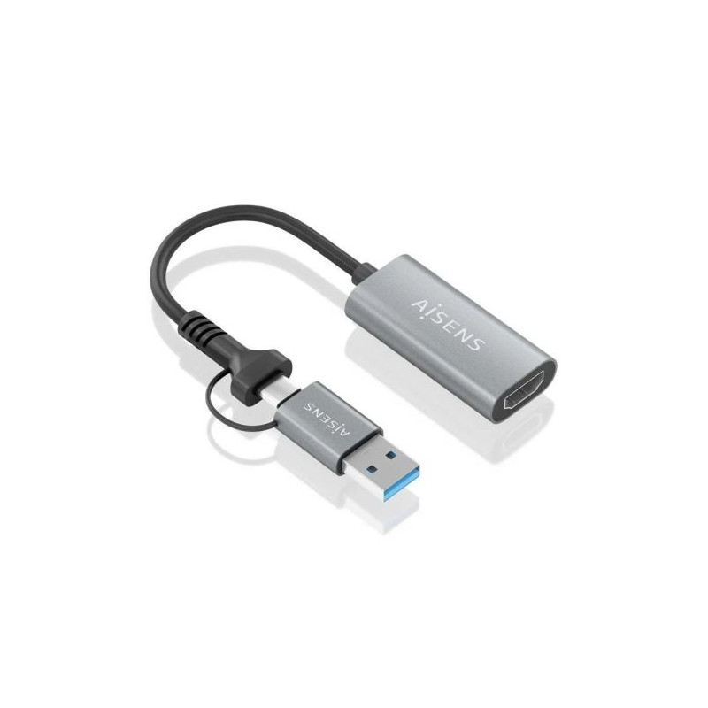 Cable Conversor USB / USB Tipo C-M a HDMI-H - 15cm - Gris