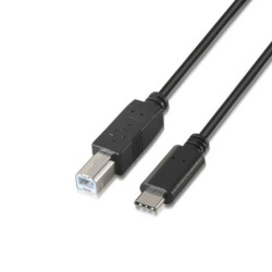 Cable para Impresora USB Tipo C/M a USB 2.0 Tipo B/M - 1m - Negro