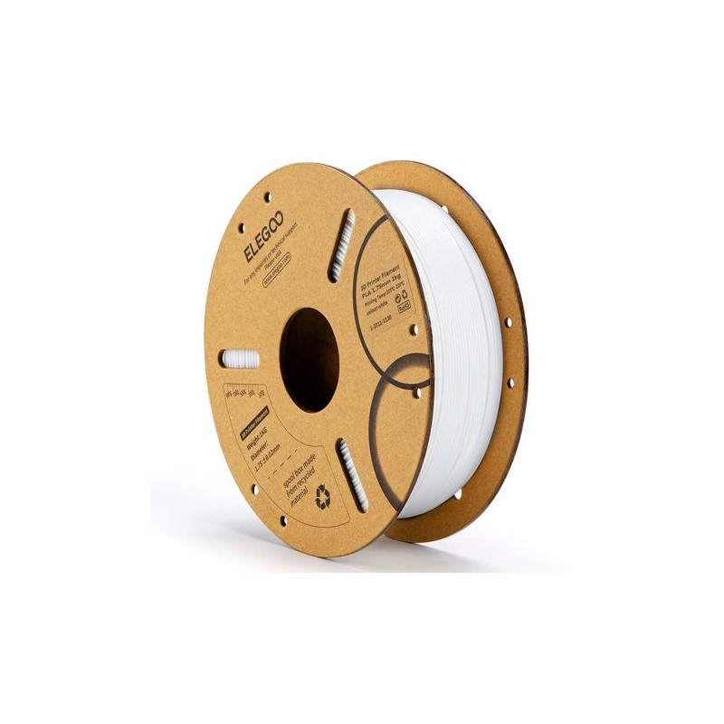 ELEGOO PLA Blanco para Impresoras 3D FDM - Filamento 1.75mm Bobina de 1kg