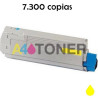 Toner OKI C822 amarillo compatible al toner original OKI 44844613
