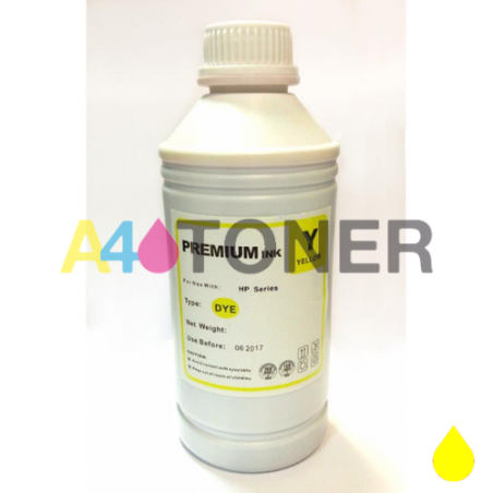 Botella de tinta universal amarilla para HP / Lexmark / Canon / Brother Amarillo 1000 ml