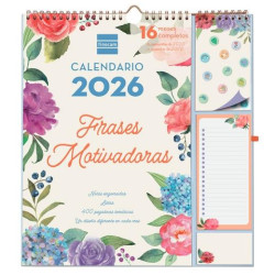 540220226 FINOCAM CALENDARIO DE PARED PLUS 16 MESES 215X325 MV FRASES MOTIVADORAS 2025-2026