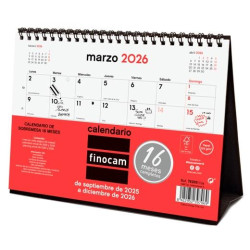 782000026 FINOCAM CALENDARIO DE SOBREMESA 16 MESES S-210X150MM MV NEUTRO 2025-2026