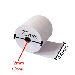 Rollos de papel térmico 44x70x12mm Pack-10
