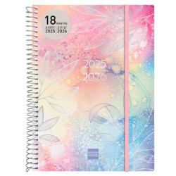 636240926 FINOCAM AGENDA ESPIRAL 18 MESES E10 SVH CIERRE C/GOMA TAPA PP PRETTY 2025-2026