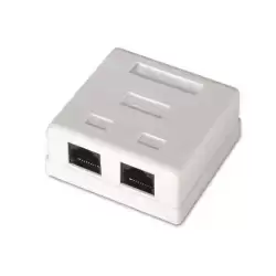 A139-0302 AISENS ROSETA DE SUPERFICIE RJ45 CAT.6 UTP 2 TOMAS BLANCO