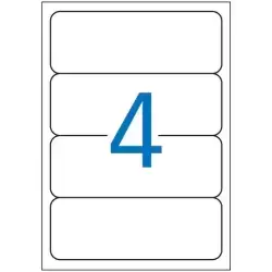 12920 APLI ETIQUETAS ADHESIVAS 190X61MM INKJET/LÁSER C/ROMOS 4 X 10H BLANCO