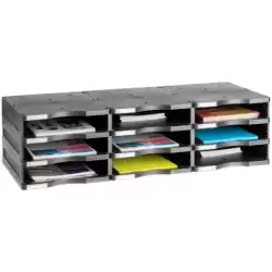 6633 NE ARCHIVO 2000 MÓDULO ARCHIVODOC 9 HUECOS ESTANDAR PARA FORMATO DIN A4 360X900X405 MM NEGRO