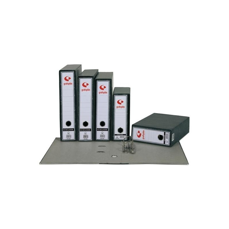 07169000 GRAFOPLÁS ARCHIVADOR PALANCA ECOCLASSIC 65MM A4 CARTÓN FORRADO JASPEADO GRIS PLOMO
