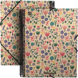 39873804 GRAFOPLÁS CARPETA FUNDAS ESPIRAL A4 40F CIERRE C/GOMA KRAFT Y CARTÓN RECICLADO UNINATURE HOLANDA