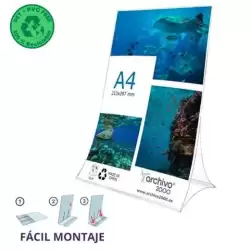 86304V CS TP ARCHIVO 2000 EXPOSITOR DE SOBREMESA L FLEXIBLE Y PLEGABLE DIN A4 VERTICAL PET 100% RECICLABLE