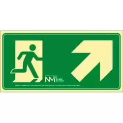 6170-20H VE ARCHIVO 2000 SEÑAL "EVACUAR ESCALERA ARRIBA DERECHA" 320X160MM PP 700 MICRAS VERDE