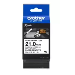 HSE251E BROTHER CINTA TUBO TERMORETRÁCTIL TEXTO NEGRO SOBRE BLANCO 21MMX1