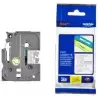 TZE135 BROTHER CINTA ROTULADORA LAMINADA TEXTO BLANCO SOBRE TRANSPARENTE - 12MMX8M