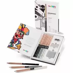 45230 CARIOCA SET DE DIBUJO PLUS DRAWING CON 8 LÁPICES DE GRAFITO 4H A 6B + ACCESORIOS