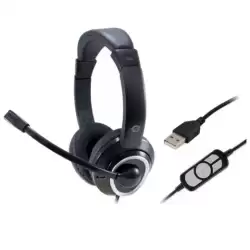 POLONA01B CONCEPTRONIC AURICULARES USB MICROFONO FLEXIBLE CONTROL VOLUMEN NEGRO/BLANCO