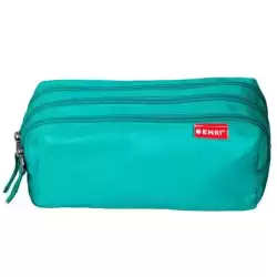 400195237 ENRI ESTUCHE 3 CREMALLERAS POLIÉSTER VERDE AZULADO