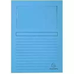 50106E EXACOMPTA SUBCARPETA A4 FOREVER CON VENTANA AZUL CLARO 120GR -100U-