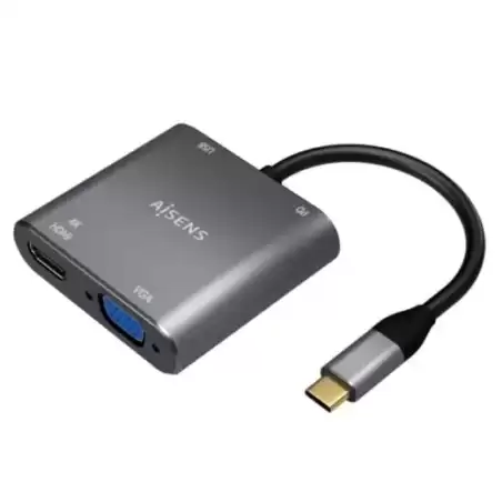 A109-0626 AISENS CONVERSOR USB-C A VGA/HDMI 4K/USB3.0/USB-C PD