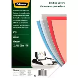 5376001 FELLOWES TAPAS ENCUADERNACIÓN A4 PVC 150 MICRAS TRANSPARENTE PACK 100 UD