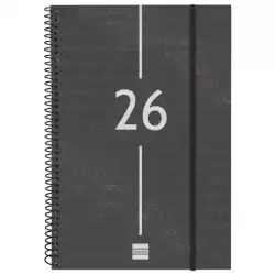 742066026 FINOCAM AGENDA ESPIRAL YEAR E11-165X242MM SVV TAPA PP NEGRO 2026