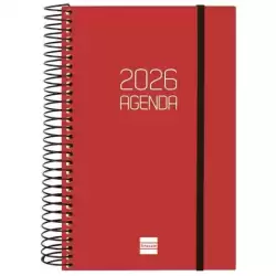 742907426 FINOCAM AGENDA ESPIRAL OPAQUE E5-117X181MM 1DP TAPA PP BURDEOS 2026