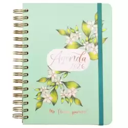 770320226 FINOCAM AGENDA ESPIRAL THE FLOWER JOURNAL E10-155X212MM 1DP TAPA DURA VERDE 2026