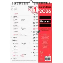 782100026 FINOCAM CALENDARIO DE PARED PARA ESCRIBIR DOS COLUMNAS M-210X300MM MV NEUTRO 2026