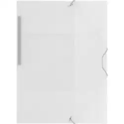 04801200 GRAFOPLÁS CARPETA CON GOMAS COLORGRAF FOLIO 3 SOLAPAS PP NATURAL TRANSLÚCIDO