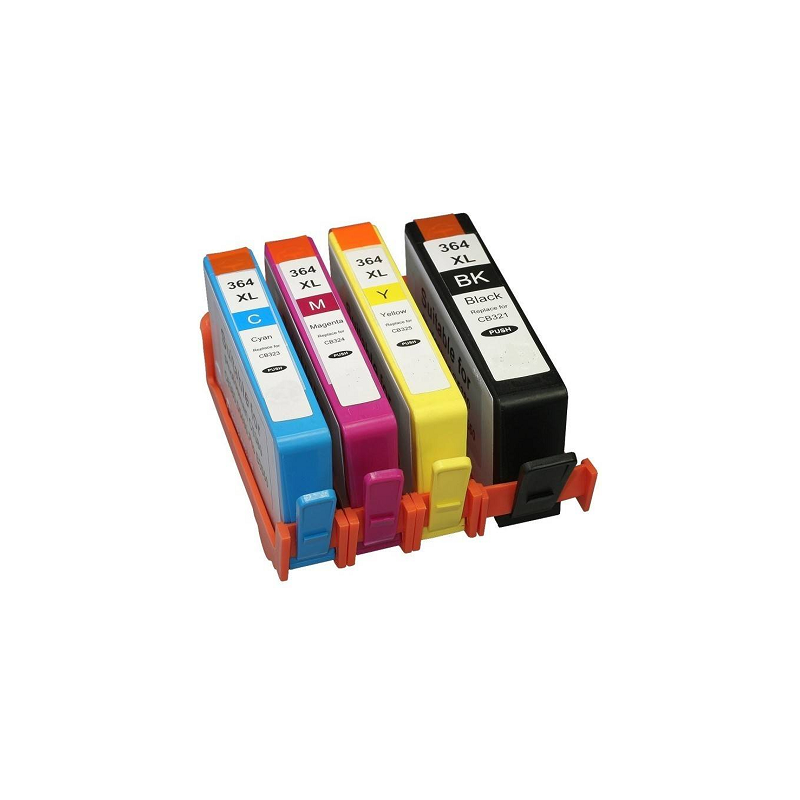 Multipack 4 cartuchos de tinta  Alternativo calidad Premium HP NEGRO (X1) / CIAN (X1) / MAGENTA (X1) / AMARILLO (X1) H364XLBK...