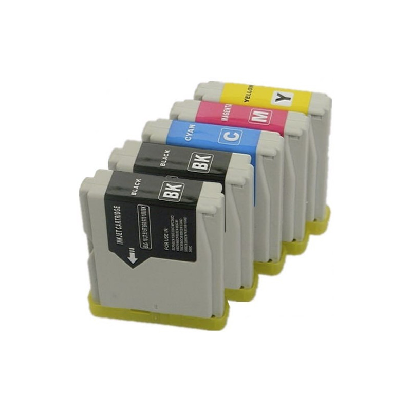 Multipack 5 cartuchos de tinta  Alternativo Brother NEGRO (X2) / CIAN (X1) / MAGENTA (X1) / AMARILLO (X1) B1000BK (x2) / B100...