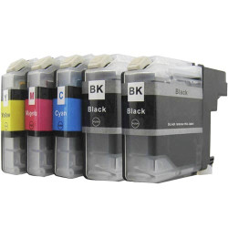 Multipack 5 cartuchos de tinta  Alternativo Brother NEGRO (X2) / CIAN (X1) / MAGENTA (X1) / AMARILLO (X1) B123BK (x2) / B123C...