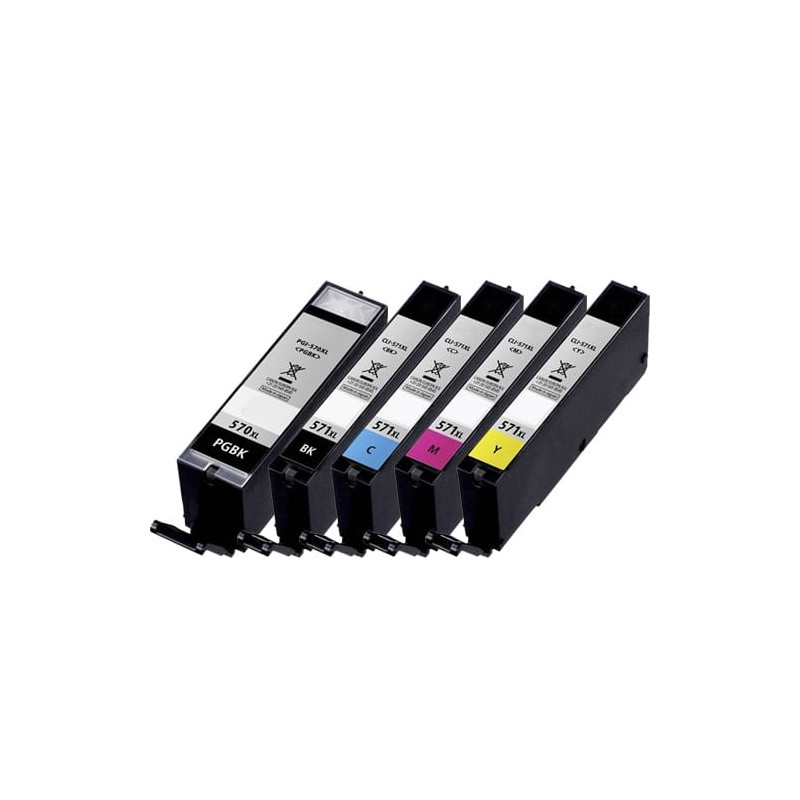 Multipack 5 cartuchos de tinta  Alternativo Canon NEGRO (X1) / NEGRO (X1) / CIAN (X1) / MAGENTA (X1) / AMARILLO (X1) C570XLBK...