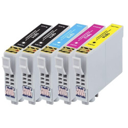 Multipack 5 cartuchos de tinta  Alternativo EPSON NEGRO (X2) / CIAN (X1) / MAGENTA (X1) / AMARILLO (X1) E1811 (x2) / E1812 (x...