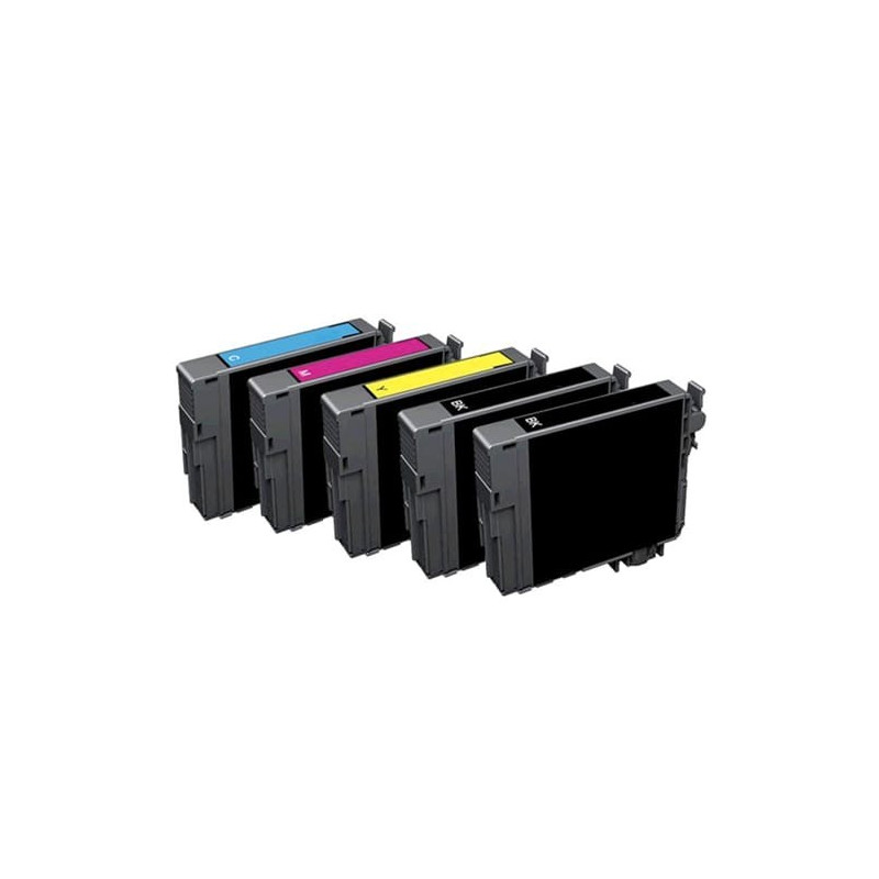 Multipack 5 cartuchos de tinta  Alternativo EPSON NEGRO (X2) / CIAN (X1) / MAGENTA (X1) / AMARILLO (X1) E502XLBK (x2) / E502X...