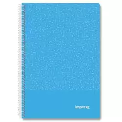 IMP0101 IMPREX CUADERNO ESPIRAL TAPA PP FOLIO 80H 90GR 4X4 AZUL