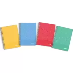 IMP0118 IMPREX CUADERNO ESPIRAL TAPA PP A5 80H 90GR 4X4 COLORES SURTIDOS
