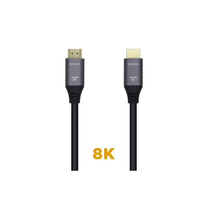 A150-0426 AISENS CABLE HDMI V2.1 PREMIUM ALTA VELOCIDAD HEC 8K@60HZ 48GBPS A/M - A/M GRIS/NEGRO 1