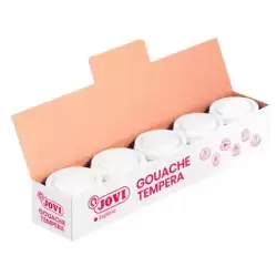 50301 JOVI TÉMPERA ESCOLAR ESTUCHE 5 BOTES BLANCO DE 35ML