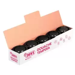 50330 JOVI TÉMPERA ESCOLAR ESTUCHE 5 BOTES NEGRO DE 35ML