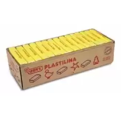 7202 JOVI PLASTILINA PASTILLA 350GR UNICOLOR AMARILLO CAJA 15 UD