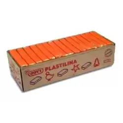 7204 JOVI PLASTILINA PASTILLA 350GR UNICOLOR NARANJA CAJA 15 UD