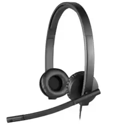 981-000575 LOGITECH AURICULAR BIAURAL H570E ESTEREO CON MICRÓFONO CABLE USB 2.0 NEGRO