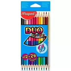 829600FC MAPED LÁPICES DE COLORES DUO COLOR´PEPS BICOLOR SURTIDOS ESTUCHE DE 12 UD
