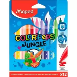 845902 MAPED ROTULADORES COLOR´PEPS JUNGLE 2.0 ESTUCHE DE 12 C/SURTIDOS