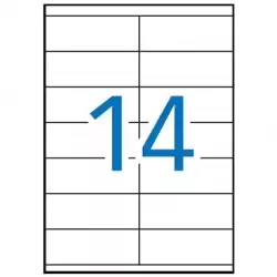 04709 MULTI-3 ETIQUETAS ADHESIVAS 105X40MM INKJET/LÁSER C/RECTOS 14 X 100H BLANCO