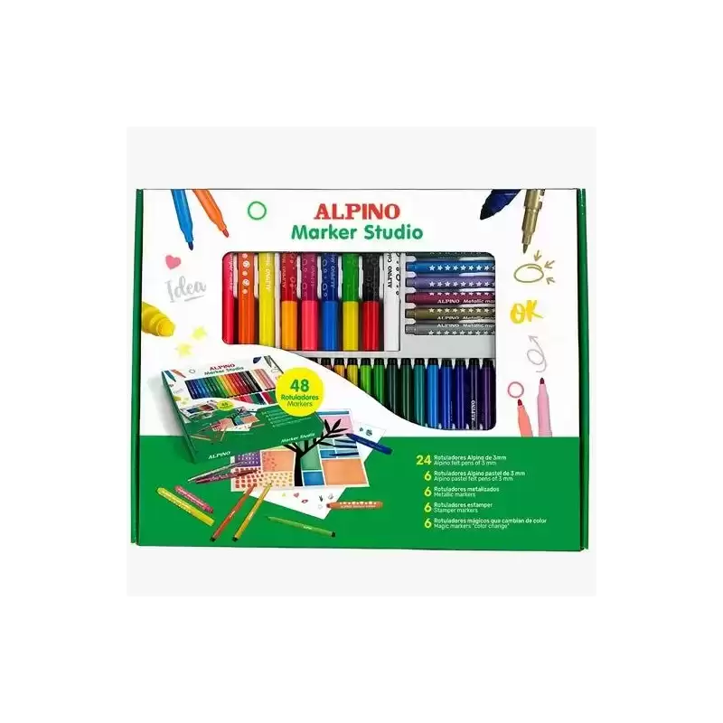 UA000650 ALPINO ROTULADORES MARKER STUDIO COLORES SURTIDOS SET 48 UD