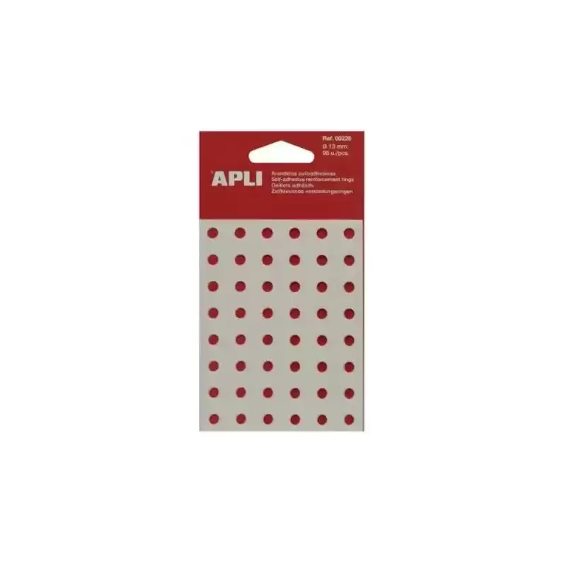 0228 APLI ARANDELAS DE REFUERZO 13MM CAJA 96 UD TRANSLÚCIDAS